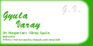gyula varay business card